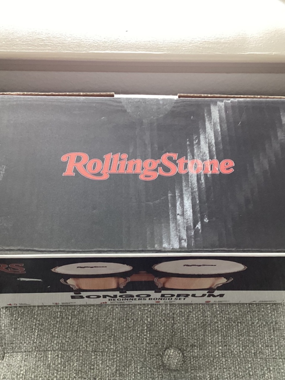 Rolling Stone Beginners Bongo Drum Set Tunable Wood 2 Diff Size Drums W/ Wrench - Picture 4 of 9